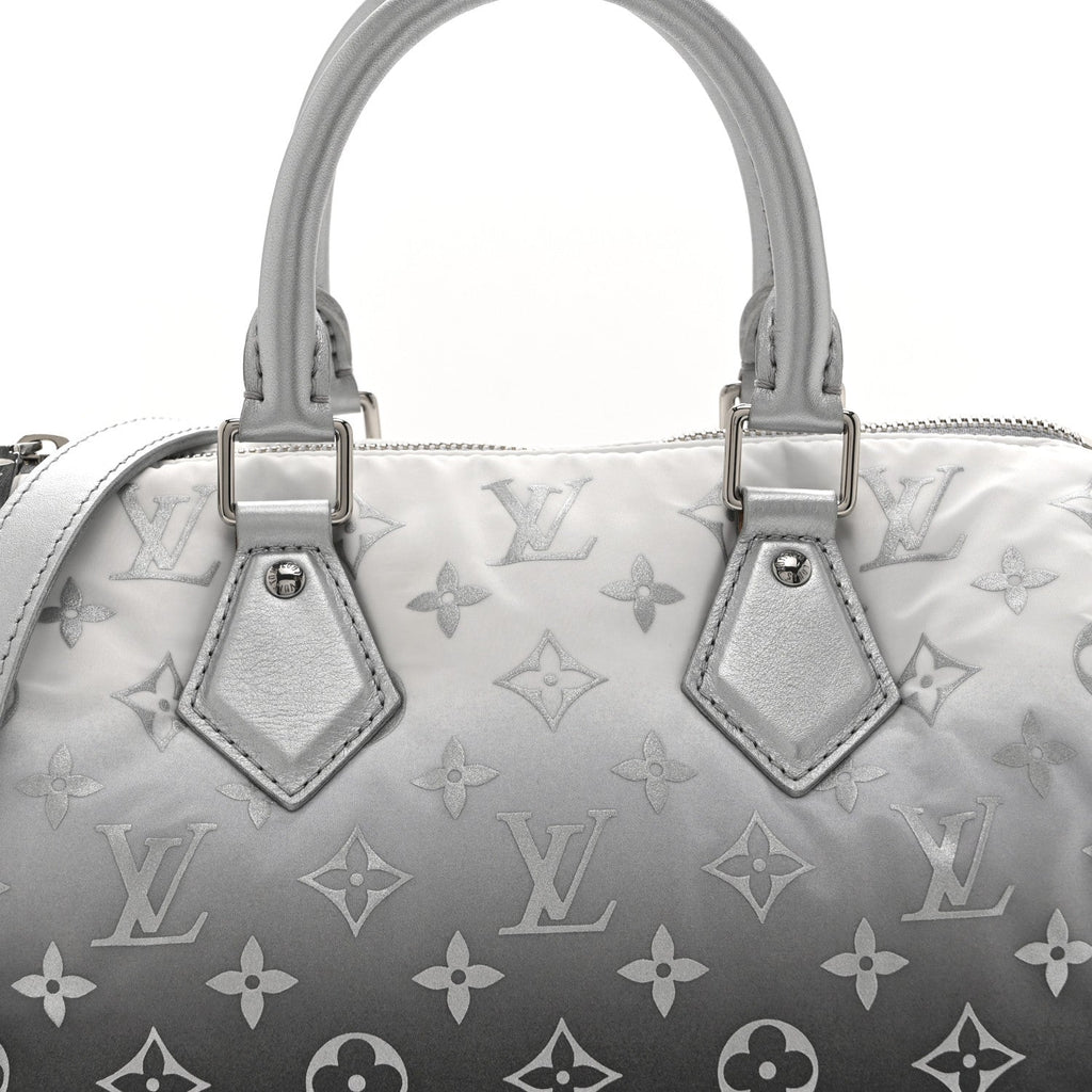 Louis Vuitton Nylon Monogram Gradient LV Snow Speedy Bandouliere 25 Frost