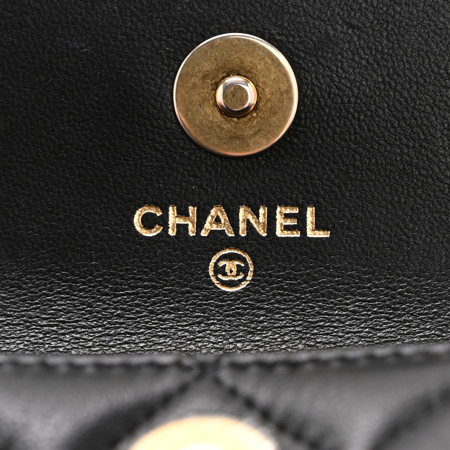 Chanel Lambskin Quilted Pearl Crush Flap With Chain Black