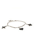 Louis Vuitton Sweet Monogram Charm Bracelet Silver Black