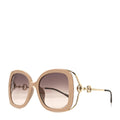 Gucci Acetate Horsebit Square Frame Sunglasses GG1021S Pink Tortoise
