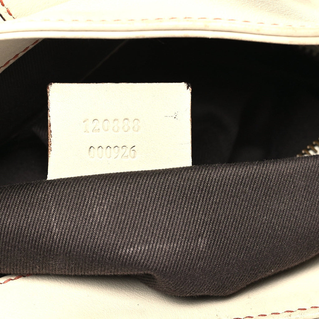 Gucci Calfskin Piston Lock Jackie O Hobo White