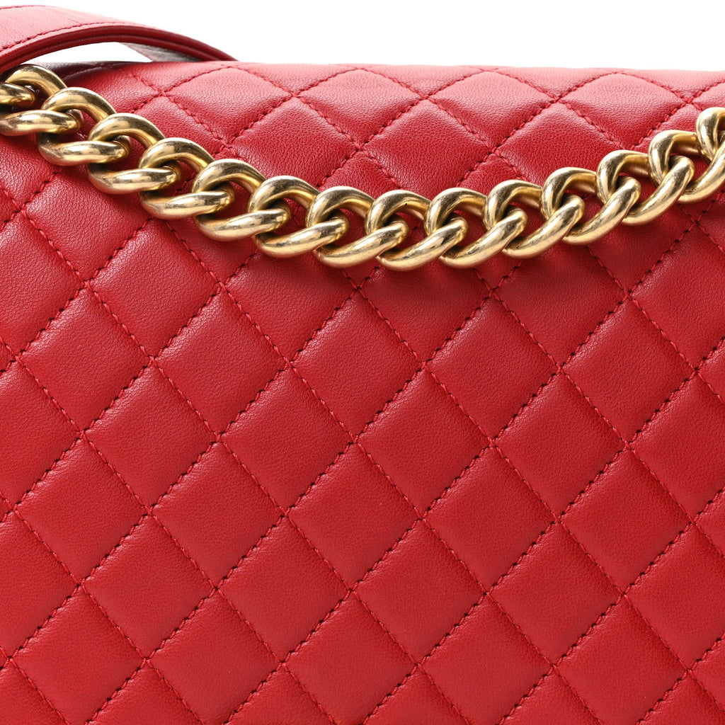 Chanel Lambskin Quilted New Medium Boy Flap Red