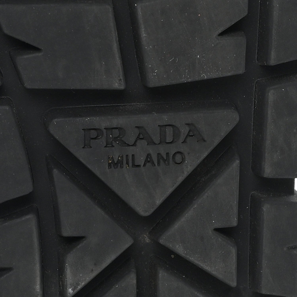 Prada Paillettes Triangle Logo Double Wheel 50mm Sneakers 37 Black