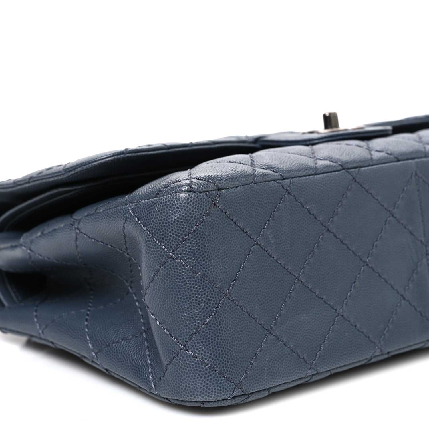 Chanel Caviar Quilted Jumbo Double Flap Dark Grey