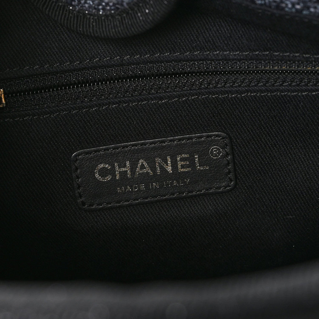 Chanel Lurex Boucle Mini Deauville Tote Black