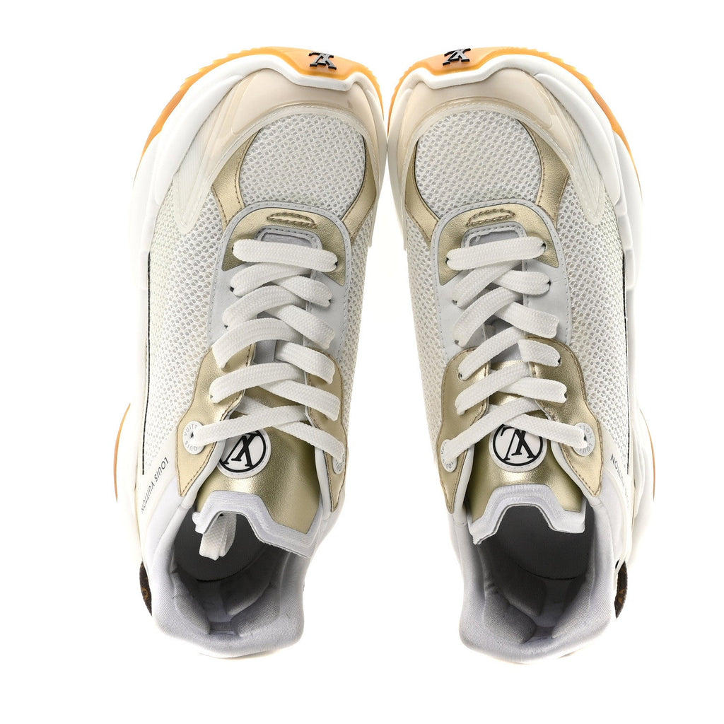 Louis Vuitton Monogram Calfskin Run 55 Sneakers 37 White