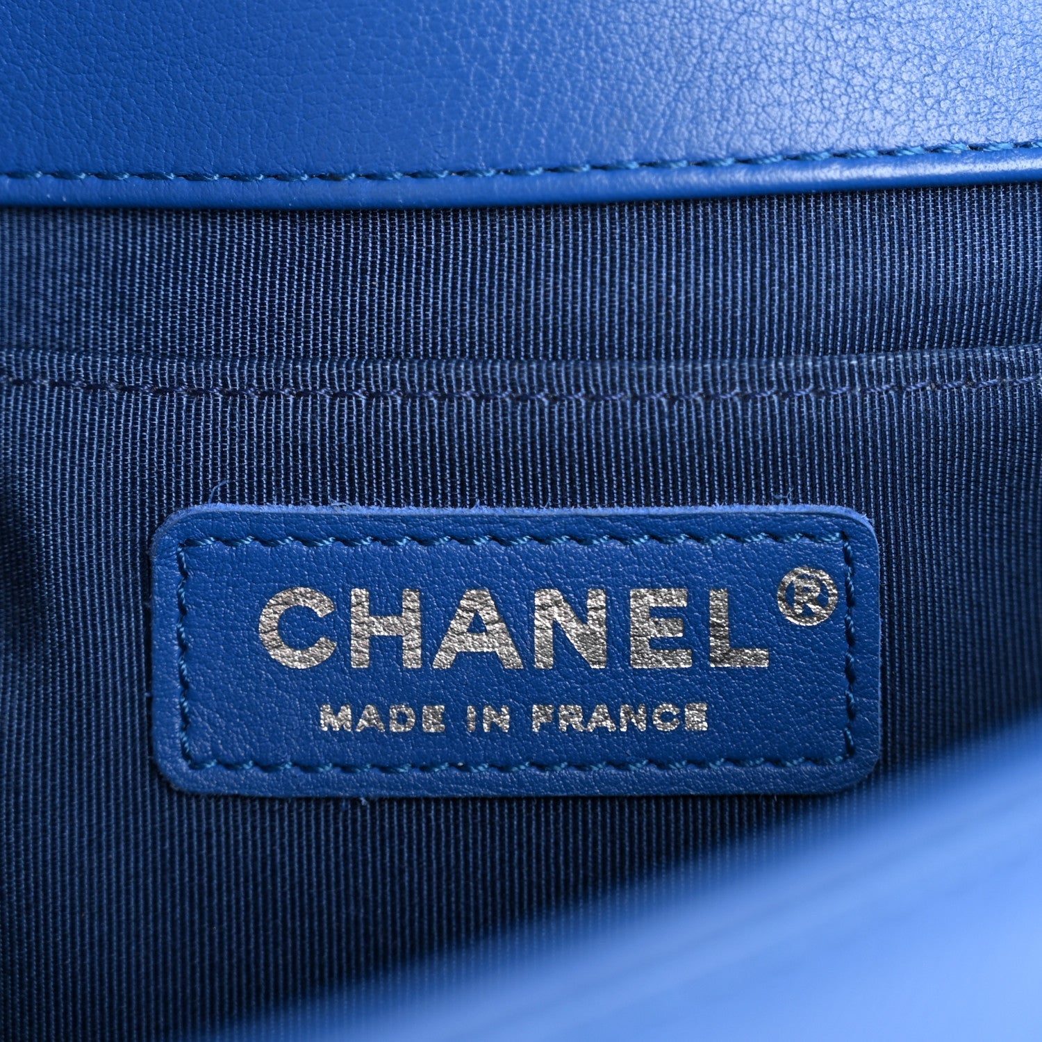 Chanel Calfskin Chevron Quilted Medium Boy Flap Blue