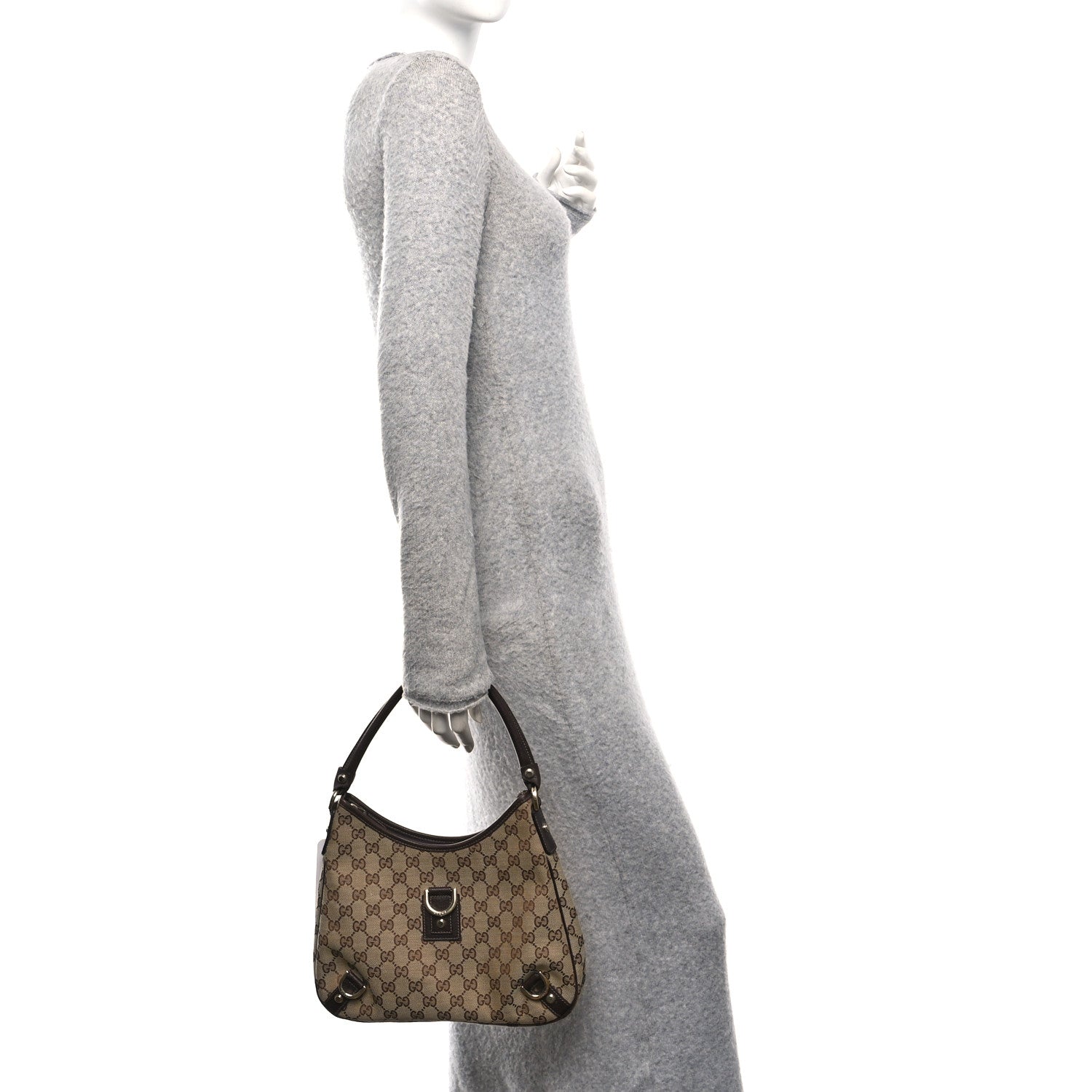 Gucci Monogram Medium Abbey D Ring Hobo Brown
