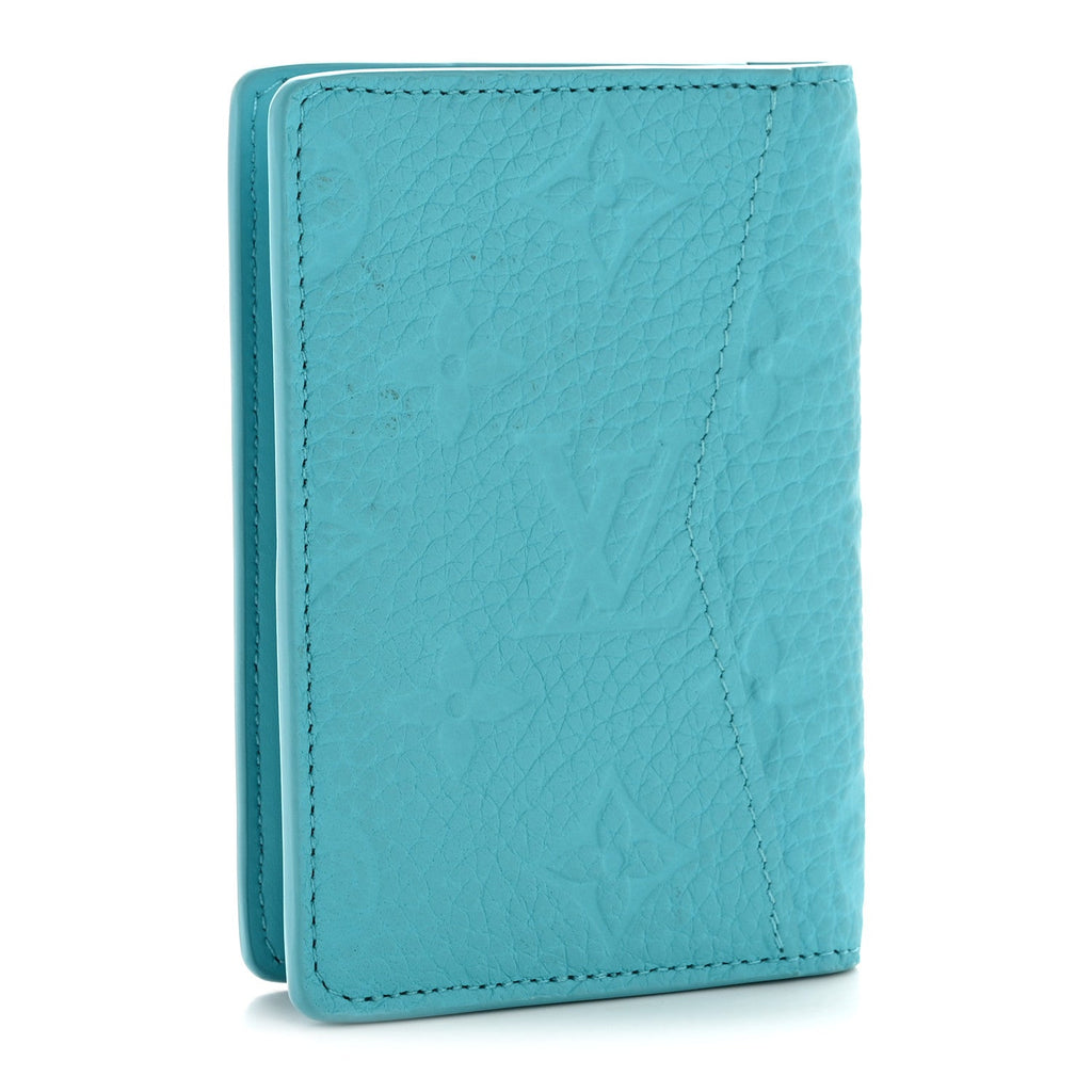 Louis Vuitton Taurillon Monogram Pocket Organizer Turquoise