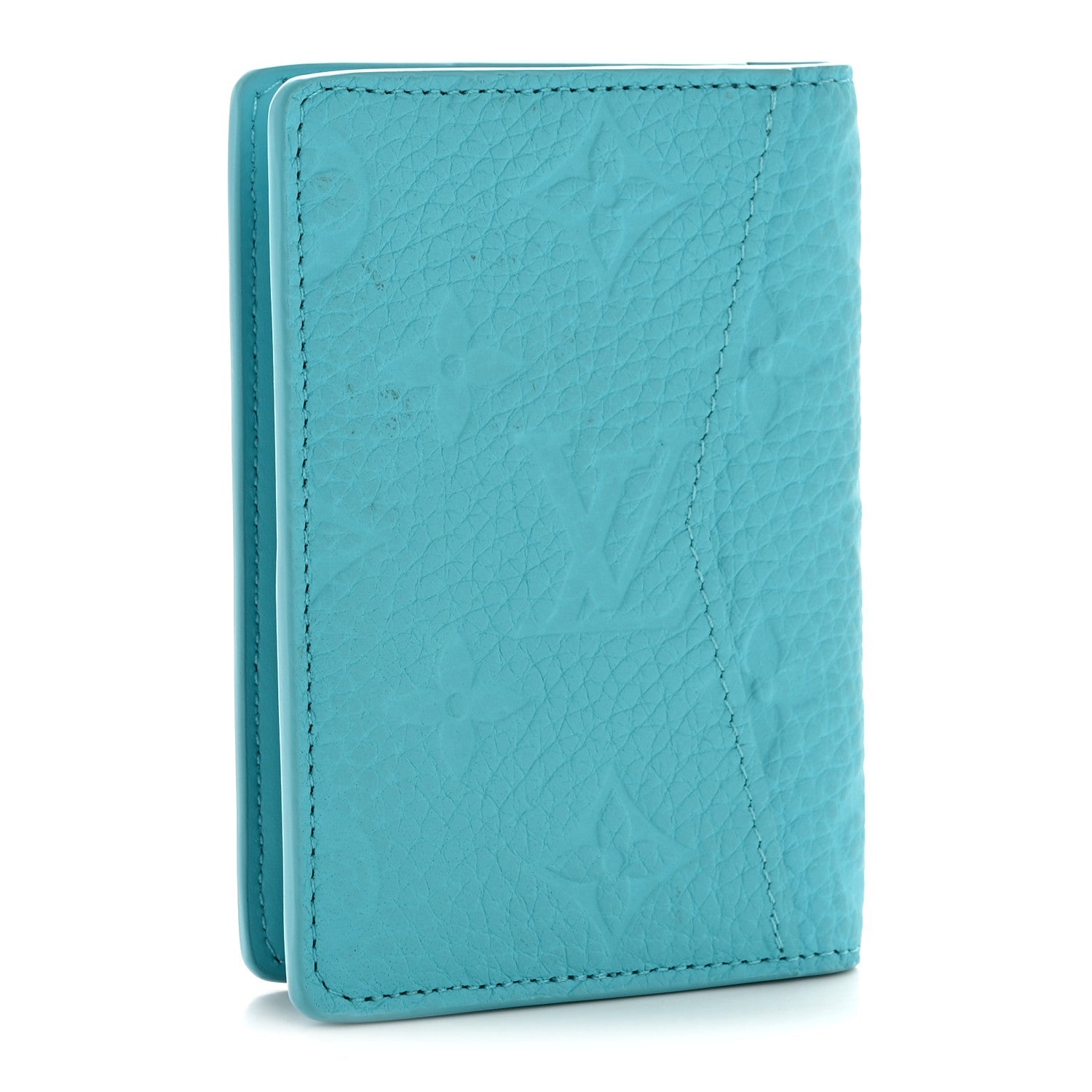 Louis Vuitton Taurillon Monogram Pocket Organizer Turquoise