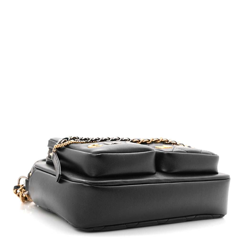 Chanel Calfskin Quilted Small Camera Case Black