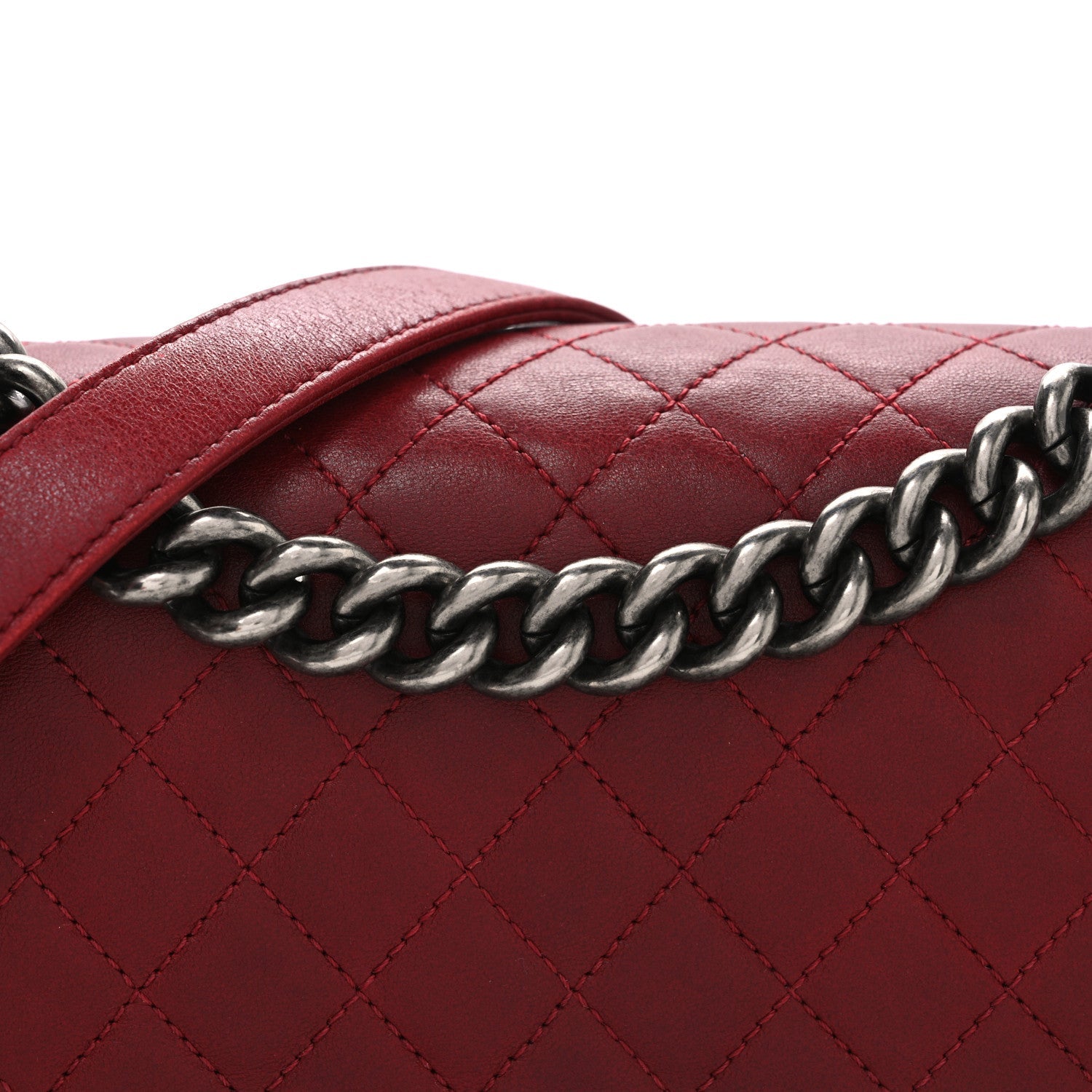 Chanel Lambskin Quilted Medium Boy Flap Red