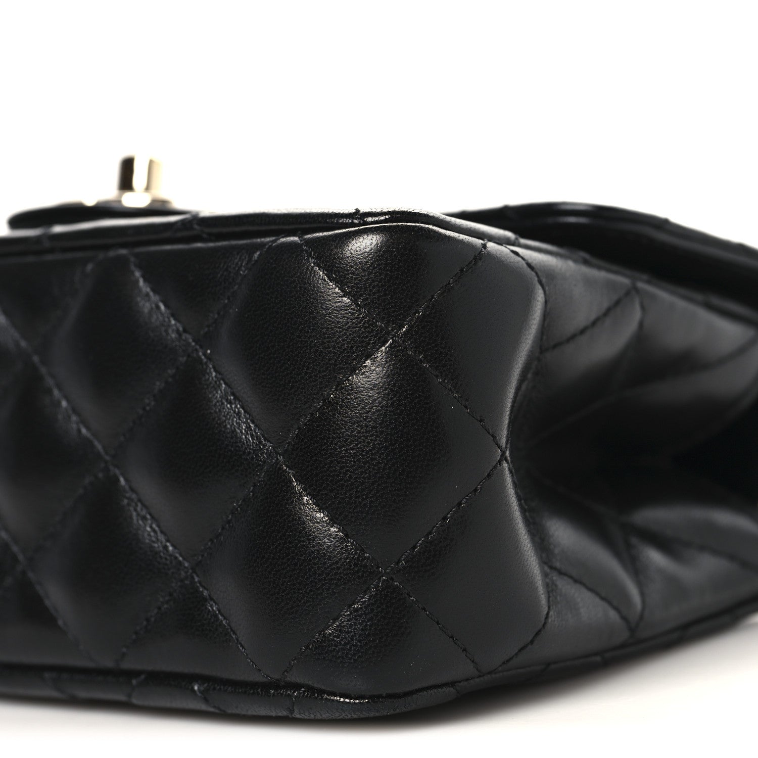 Chanel Lambskin Quilted Mini Crystal Top Handle Rectangular Flap Black