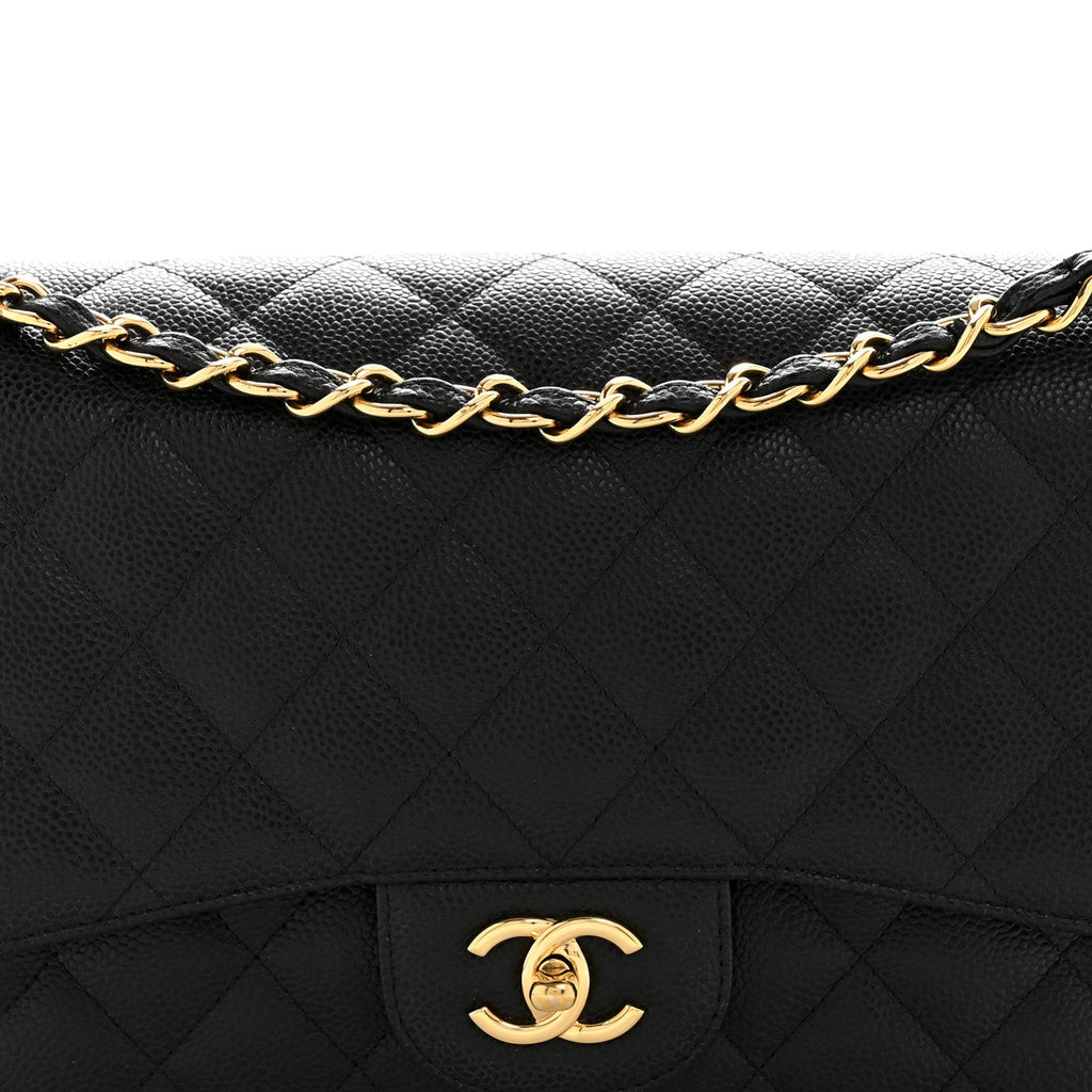 Chanel Caviar Quilted Jumbo Double Flap Black
