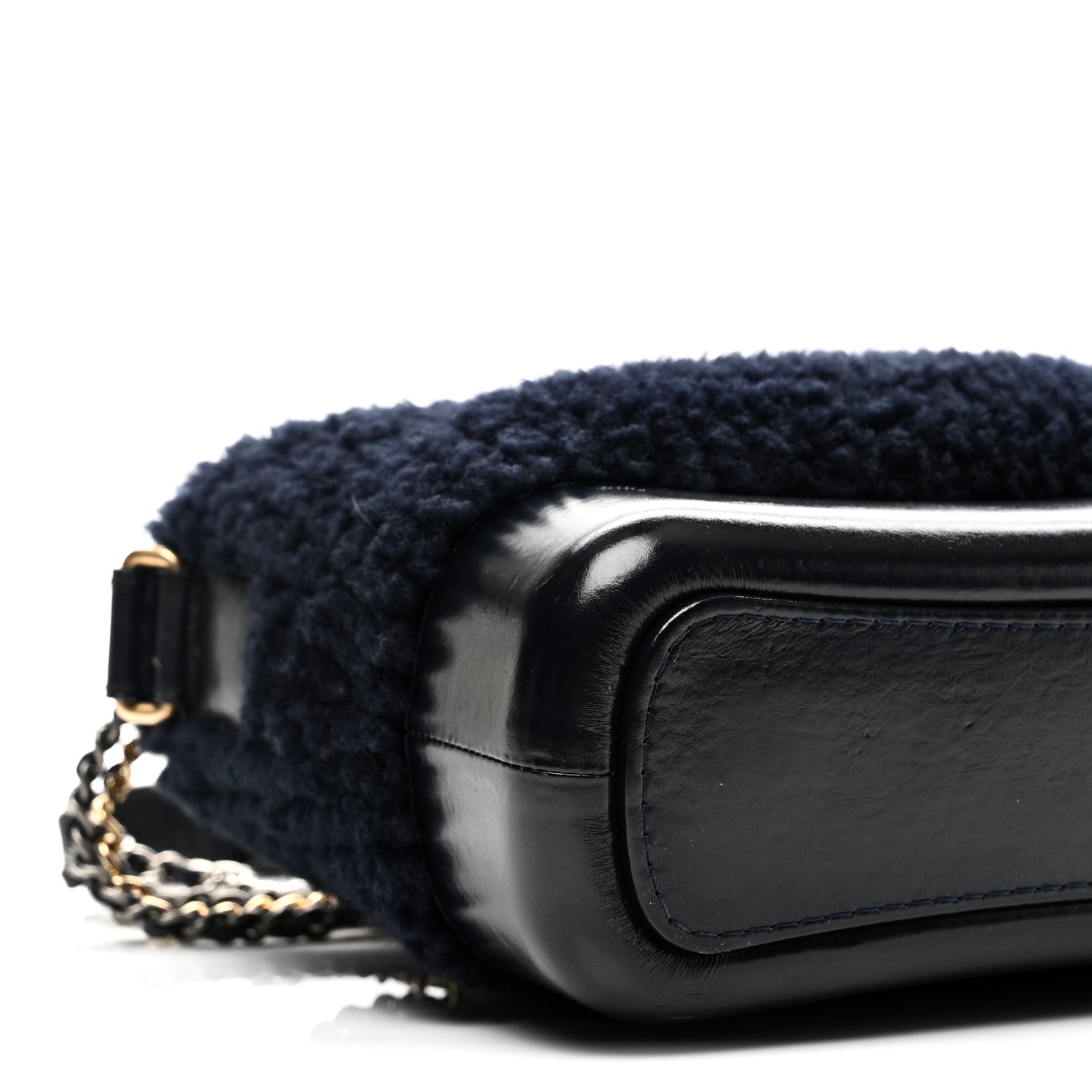 Chanel Shearling Small Gabrielle Hobo Navy