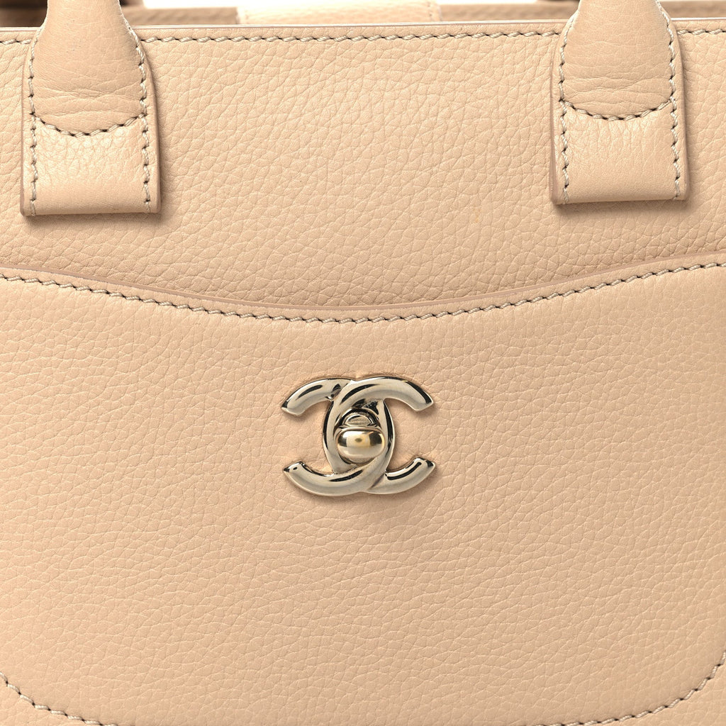 Chanel Grained Calfskin Mini Neo Executive Shopper Tote Light Beige