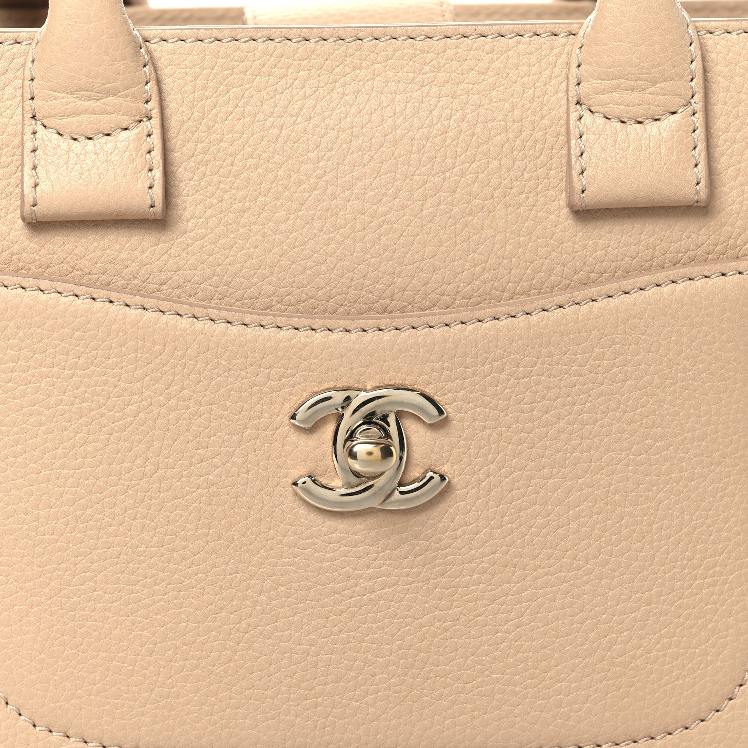 Chanel Grained Calfskin Mini Neo Executive Shopper Tote Light Beige