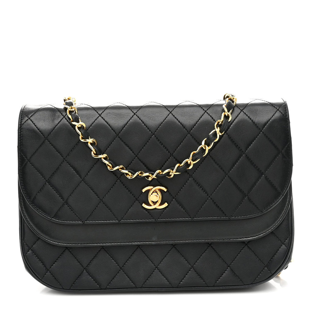 Chanel Lambskin Quilted Flap Bag Black