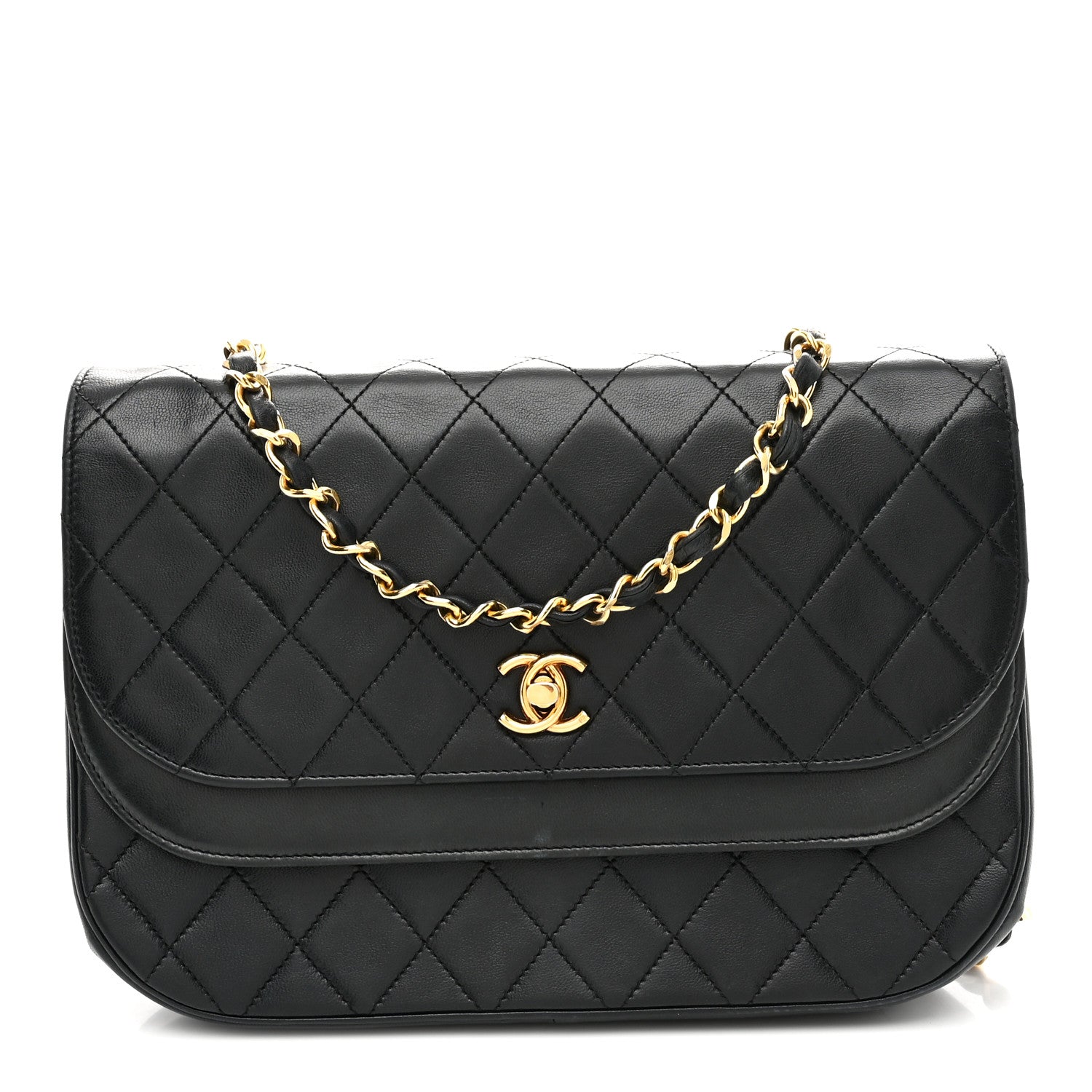 Chanel Lambskin Quilted Flap Bag Black
