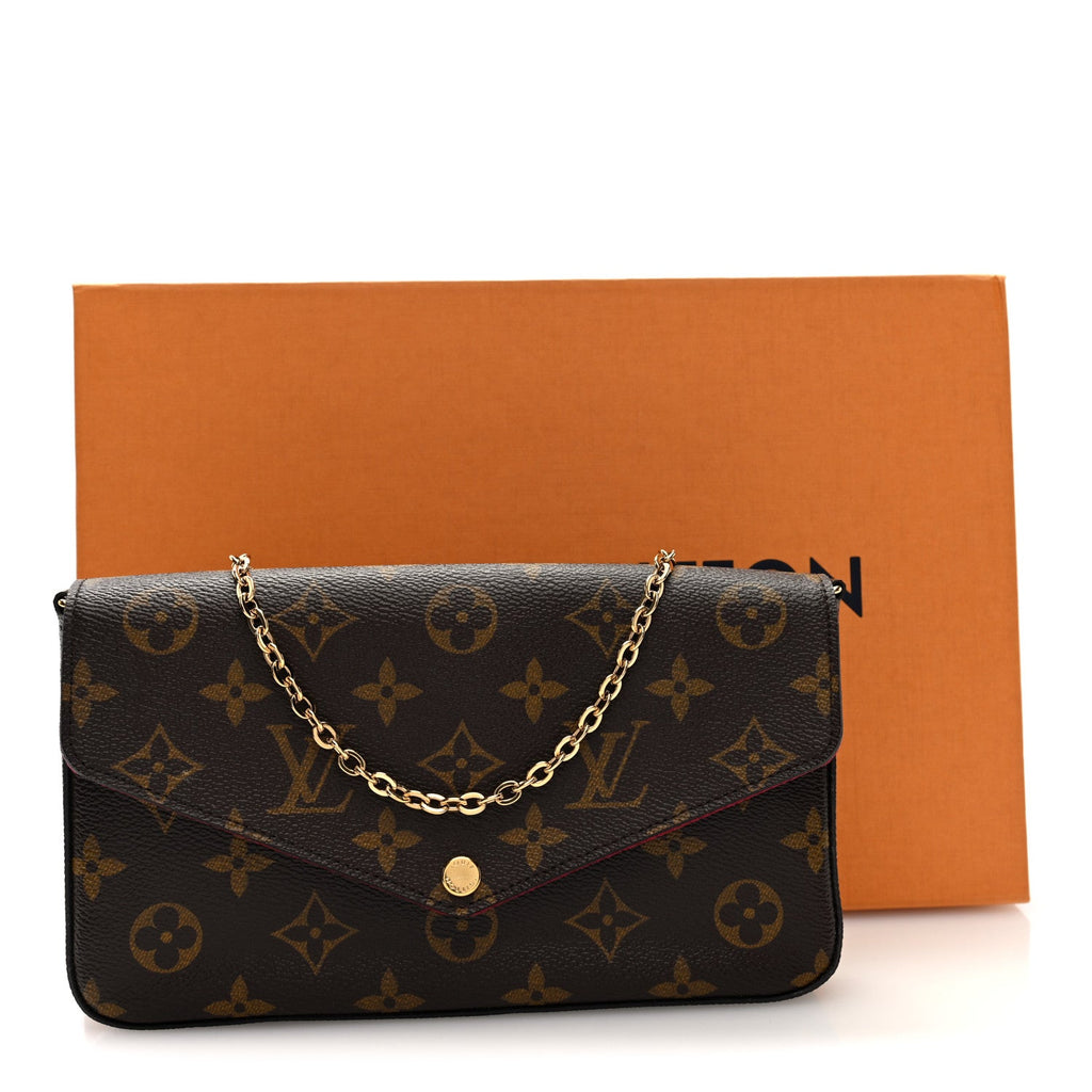 Louis Vuitton Monogram Pochette Felicie Chain Wallet Fuchsia