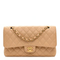 Chanel Caviar Quilted Medium Double Flap Beige