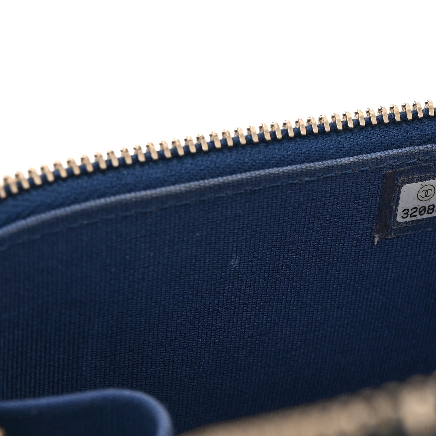 Chanel Lambskin Quilted Top Handle Mini Vanity Case With Chain Blue