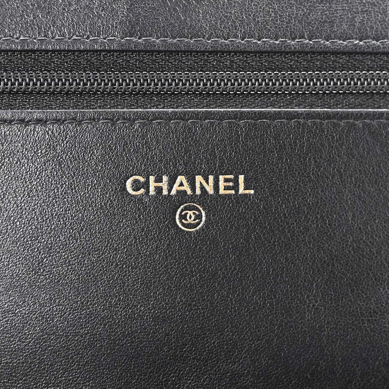 Chanel Lambskin Quilted Boy Wallet On Chain WOC Black