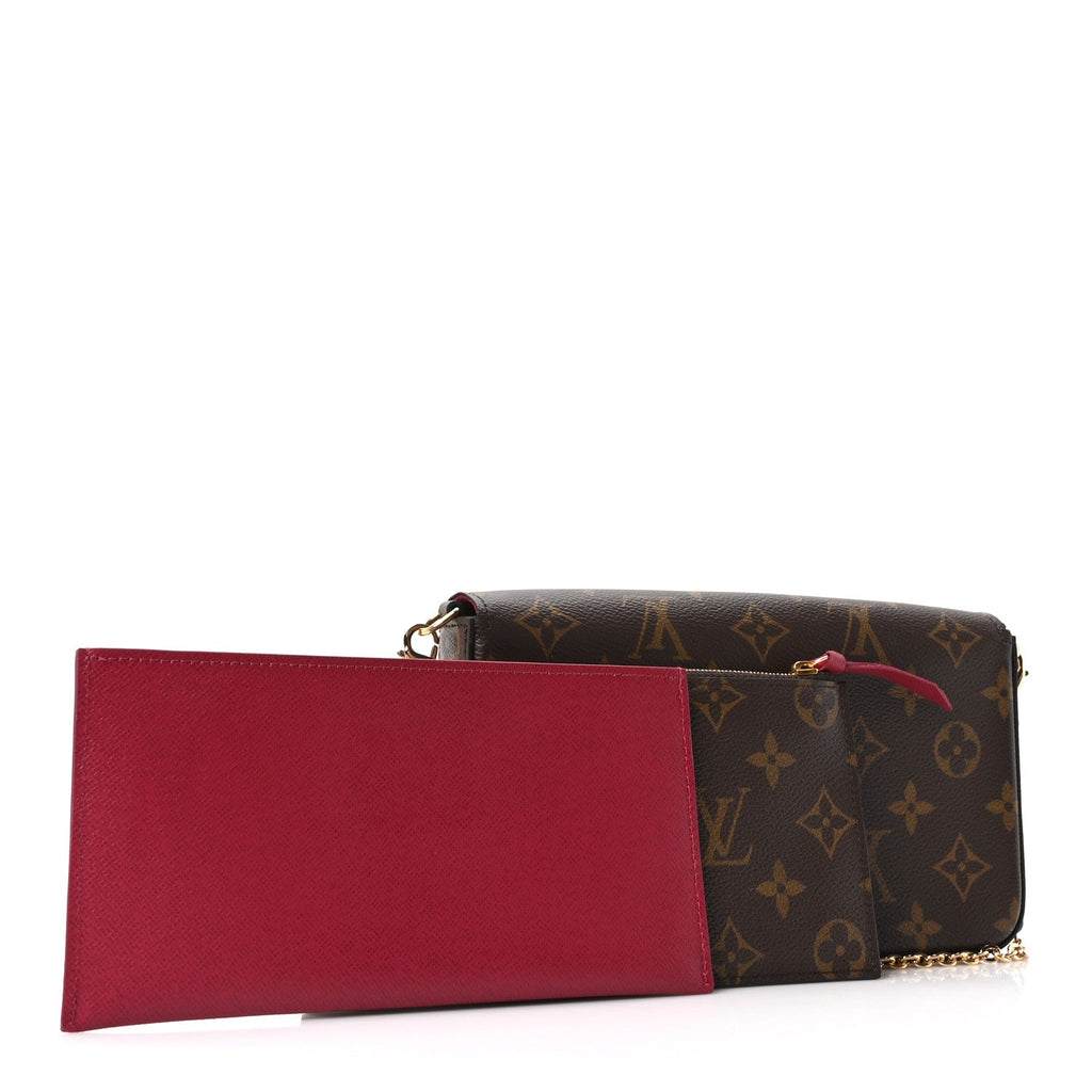 Louis Vuitton Monogram Pochette Felicie Chain Wallet Fuchsia