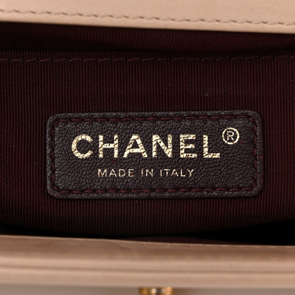 Chanel Caviar Suede Calfskin Chevron Quilted Small Boy Flap Light Pink