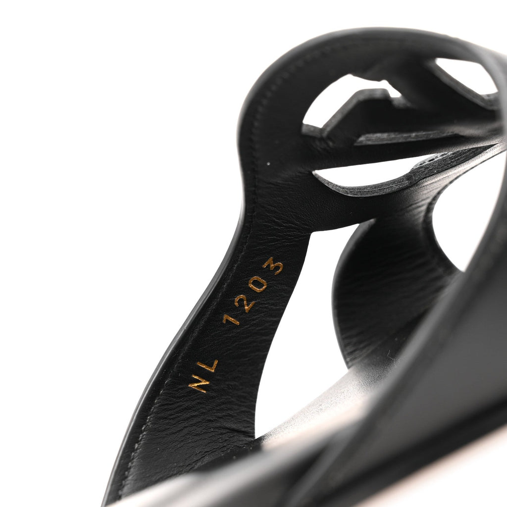 Louis Vuitton Calfskin LV Isola Flat Sandals 37.5 Black