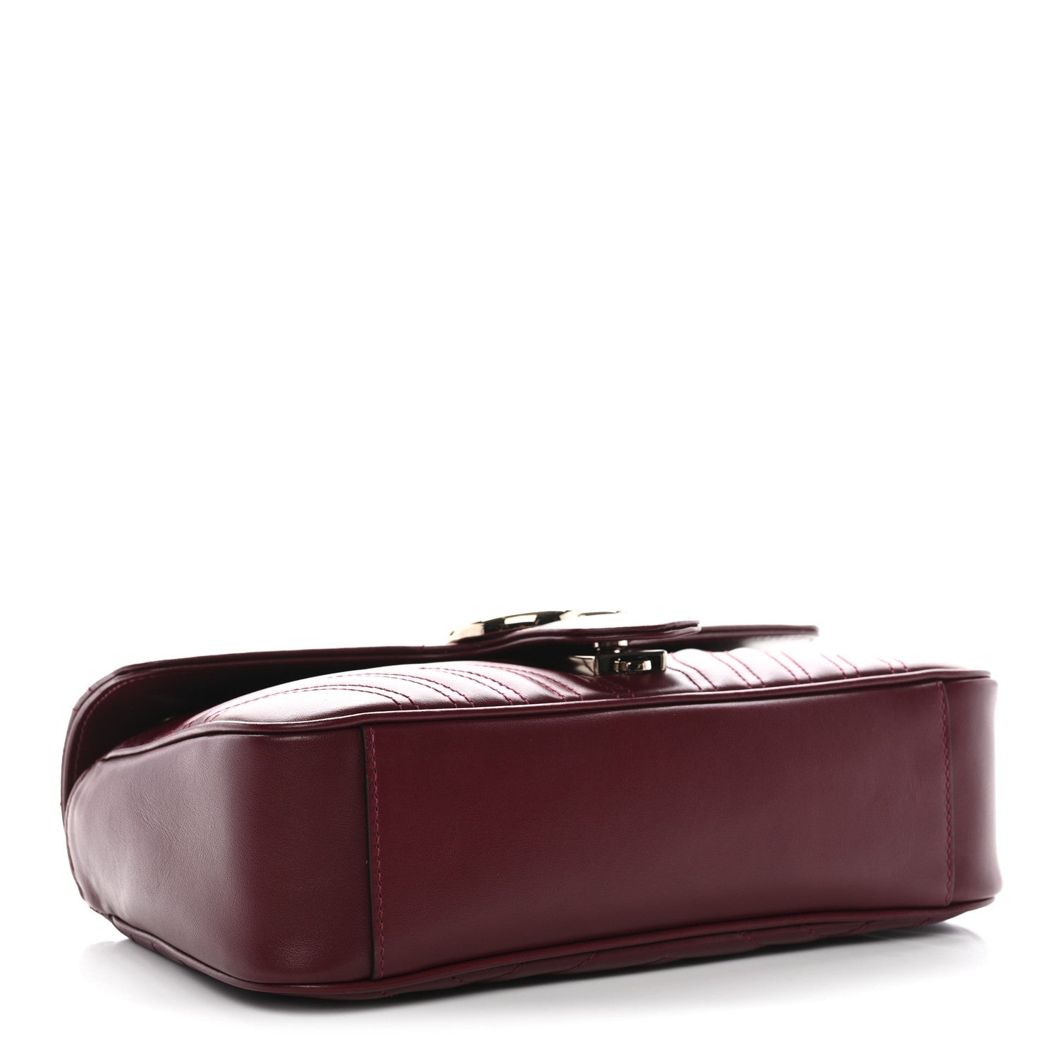 Gucci Calfskin Matelasse Small GG Marmont Shoulder Bag Ancora Red