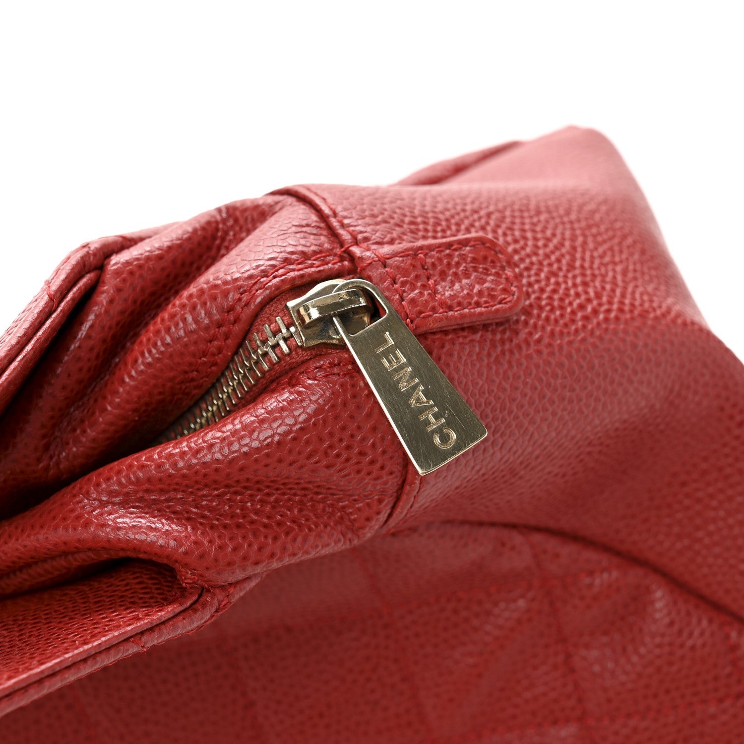Chanel Caviar Quilted Petit Timeless Shopping Tote PTT Red