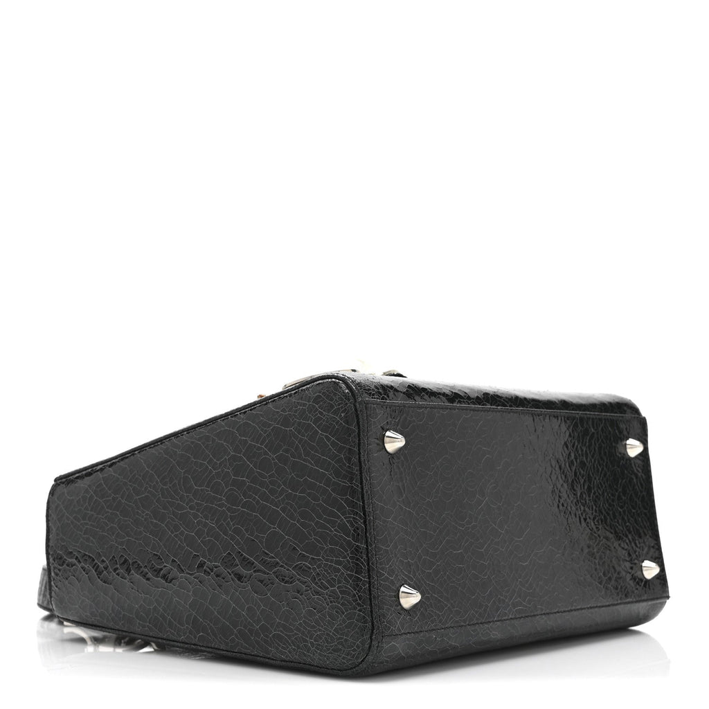 Christian Dior Ceramic Effect Deerskin Jeweled Swan Lady Dior Black