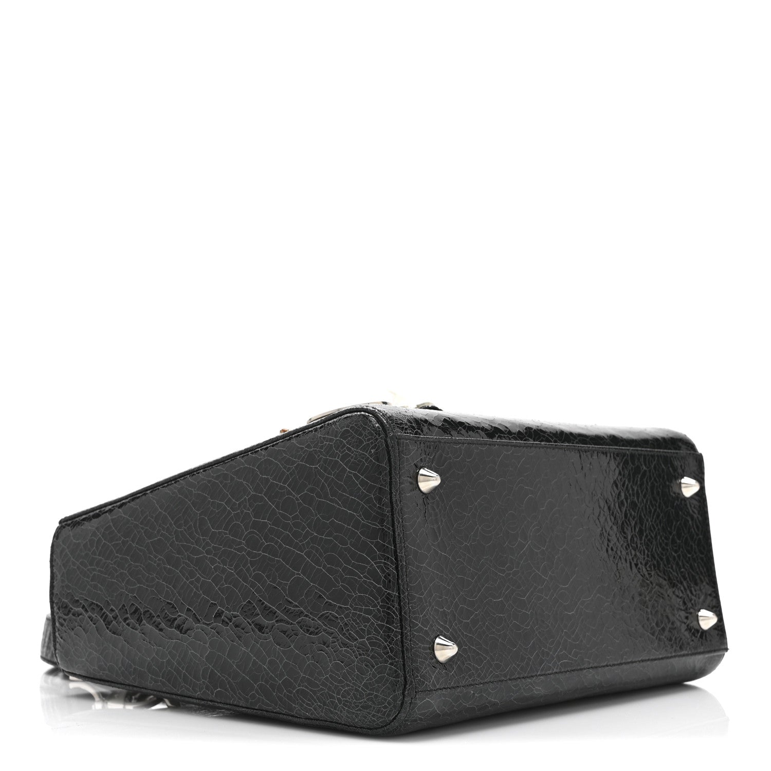 Christian Dior Ceramic Effect Deerskin Jeweled Swan Lady Dior Black