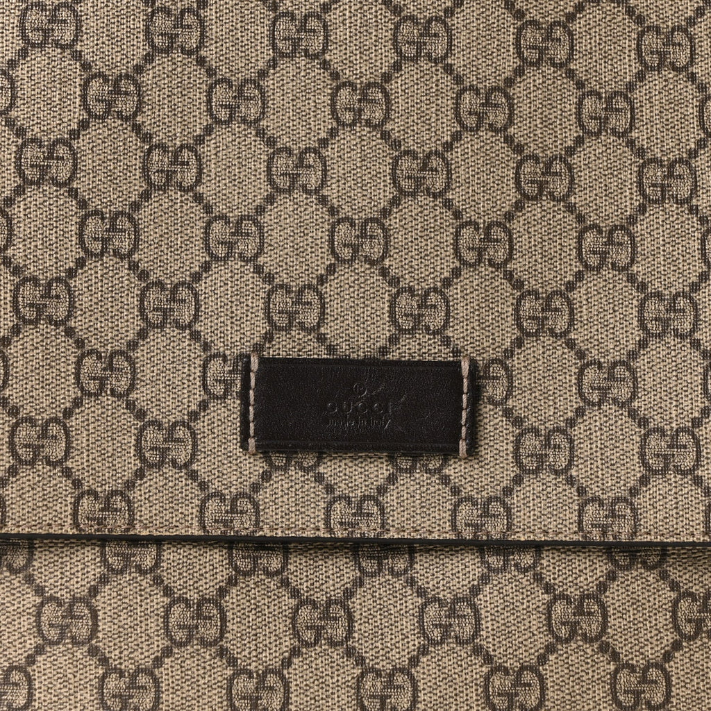 Gucci GG Plus Monogram Messenger Diaper Bag Dark Brown