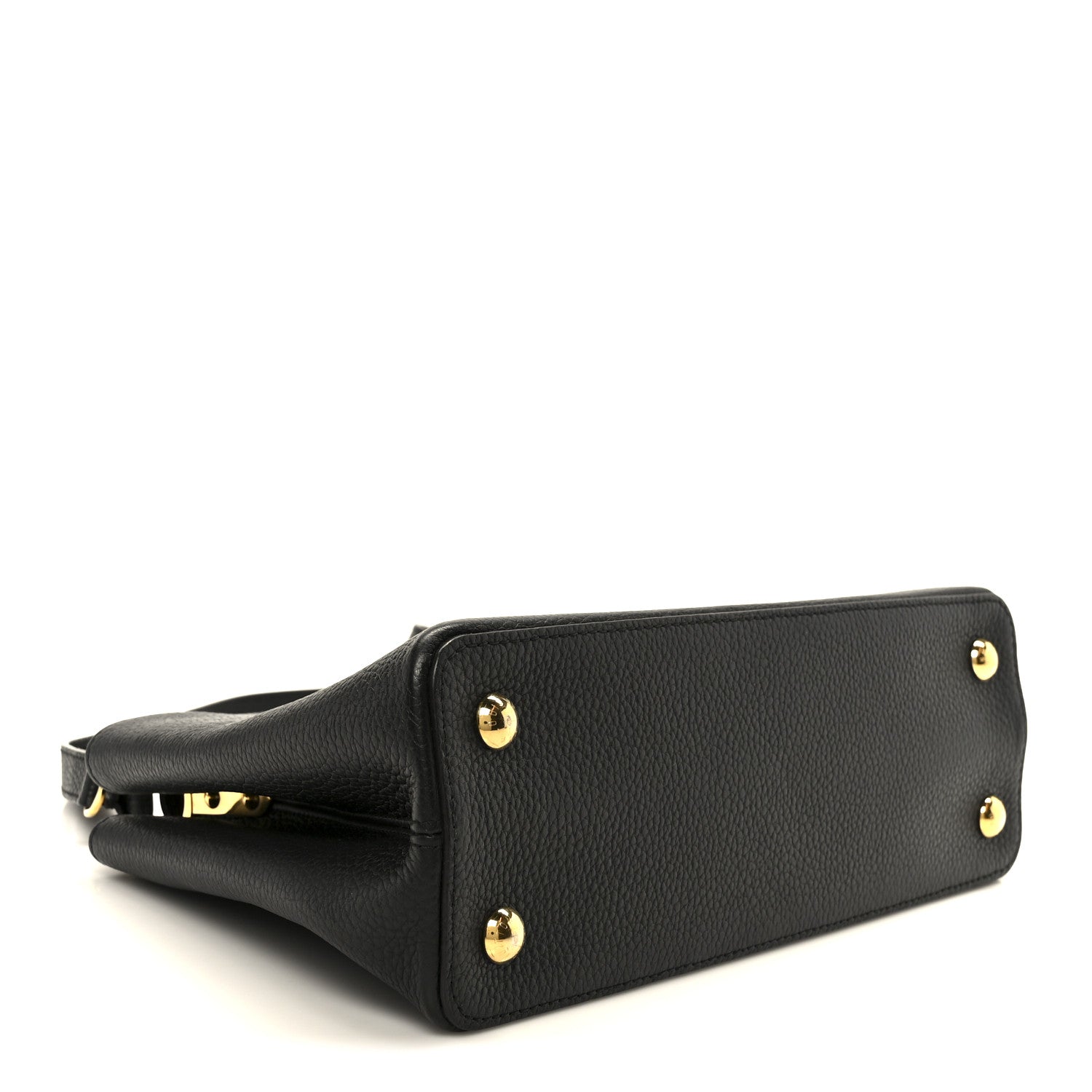 Louis Vuitton Taurillon Capucines PM Black Fuchsia