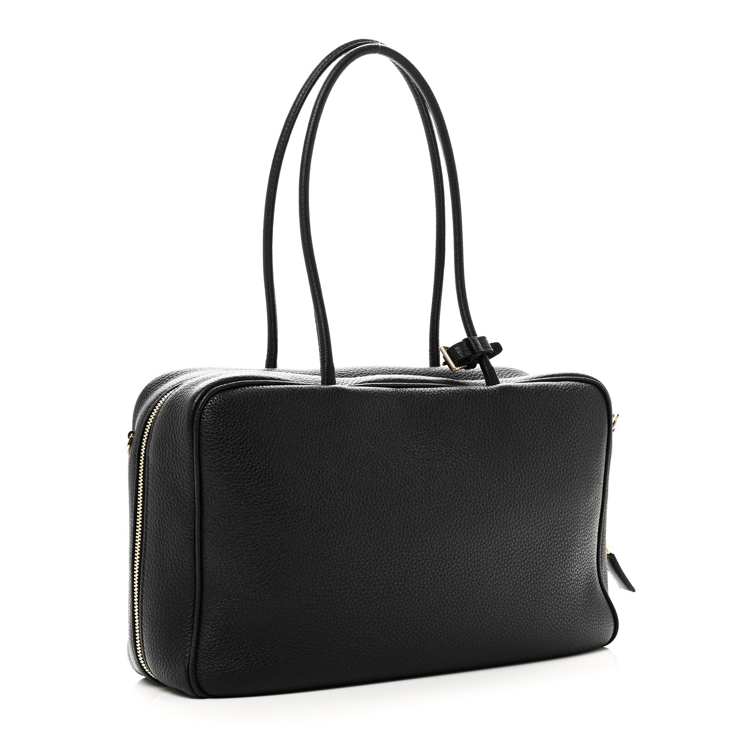 Prada Vitello Daino Soft Large Top Handle Bag Black