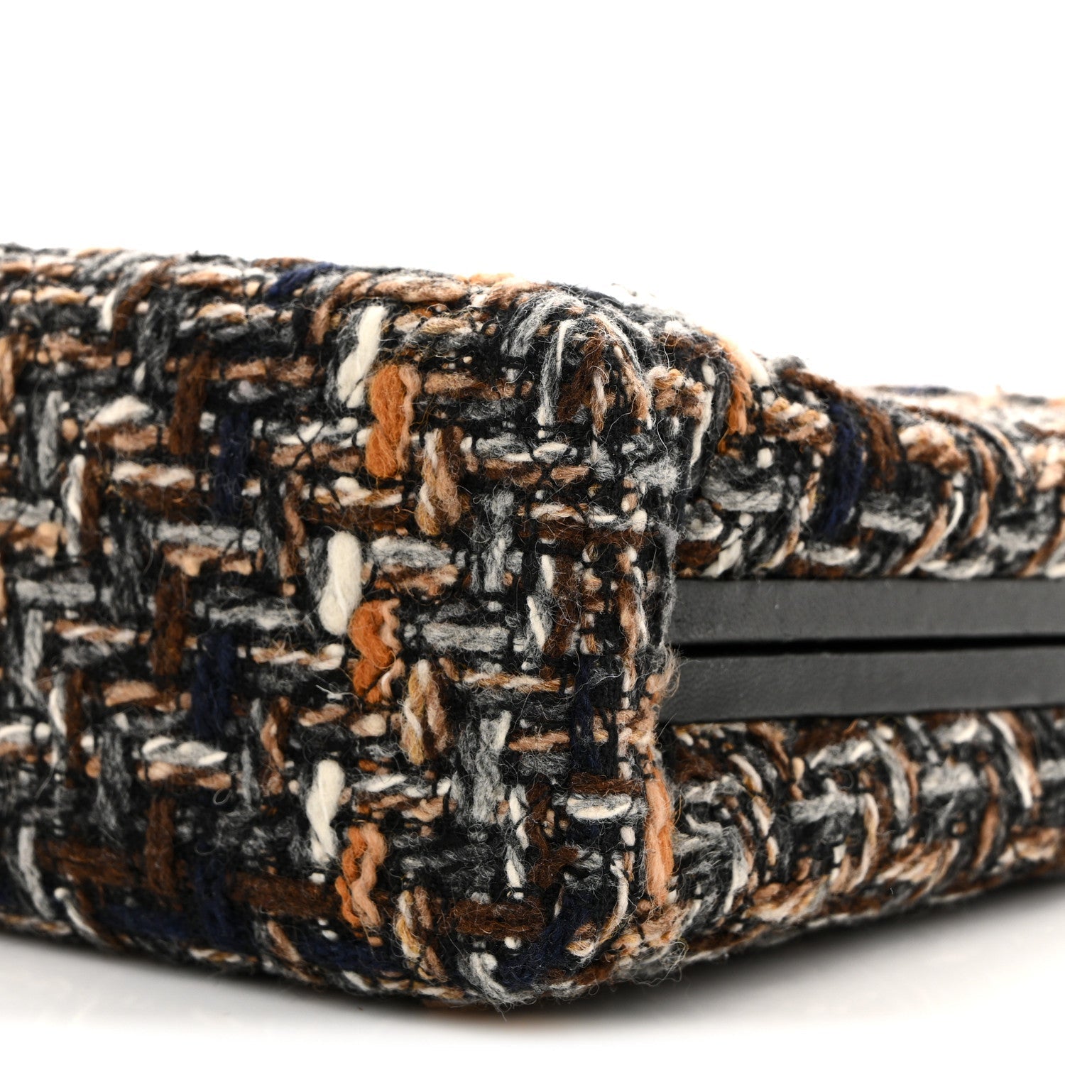 Chanel Tweed Kisslock Minaudiere Black Multicolor