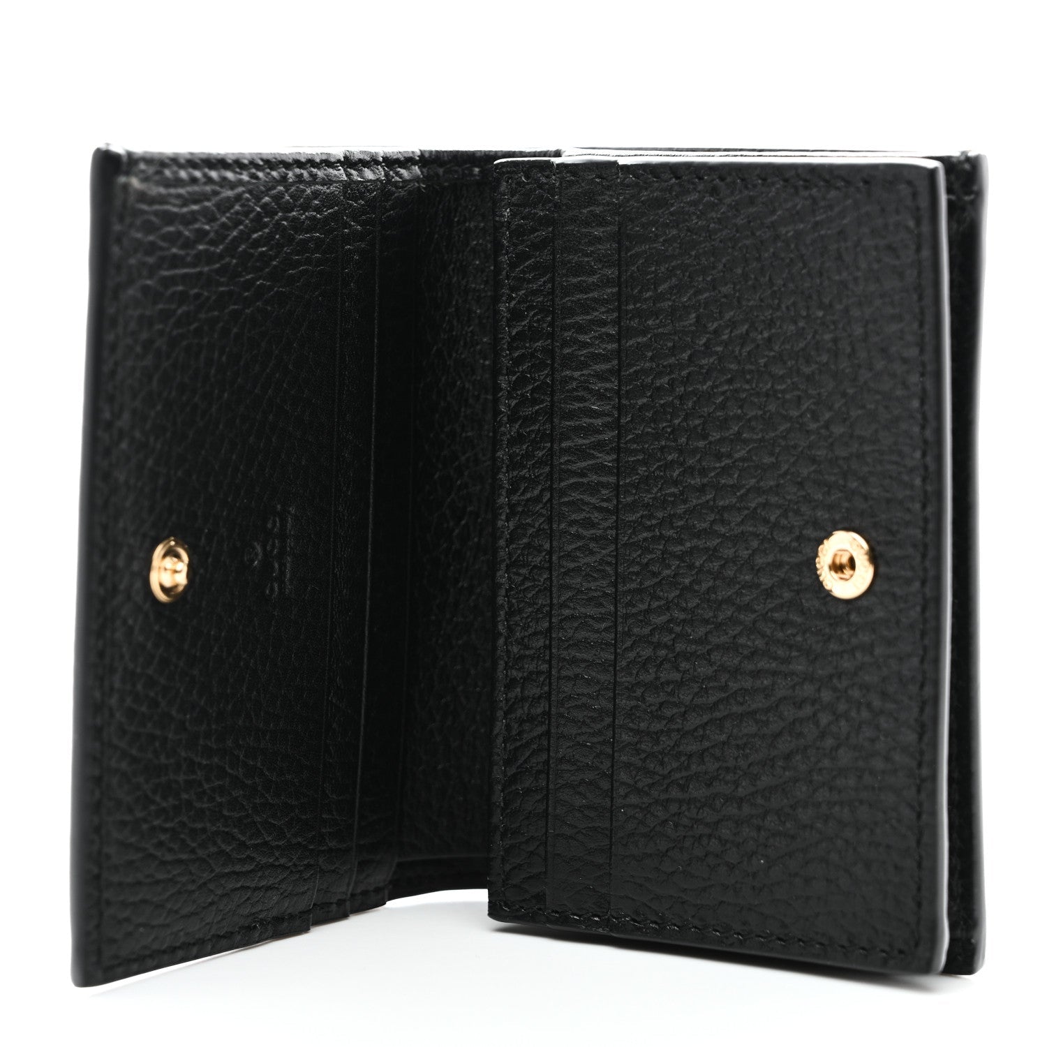 Gucci Dollar Calfskin GG Supreme Monogram GG Marmont Card Case Black Beige Ebony