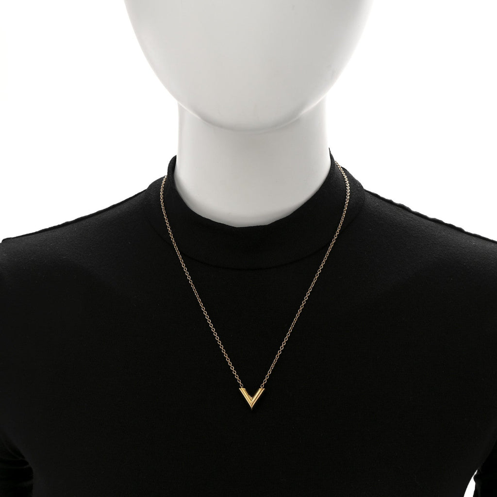 Louis Vuitton Essential V Necklace Gold