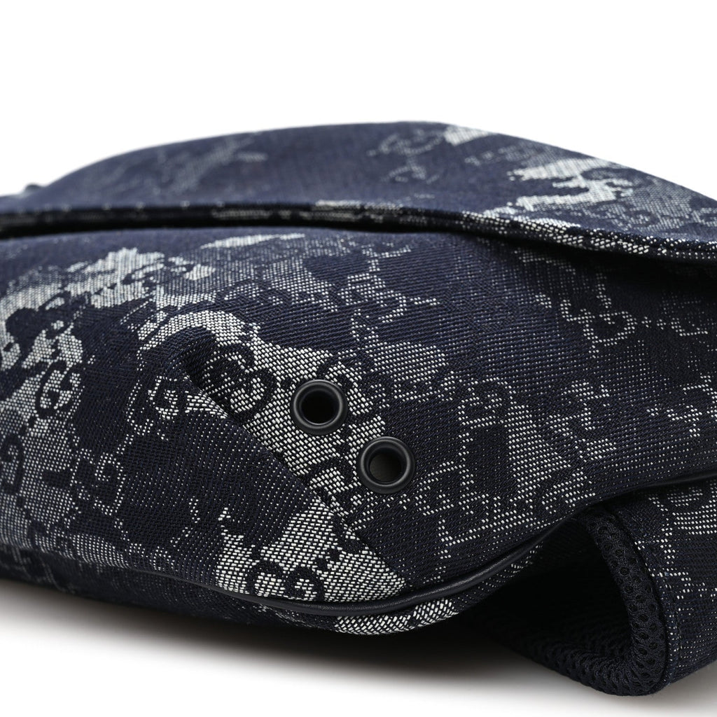 Gucci Denim GG Monogram Camouflage Belt Bag Blue