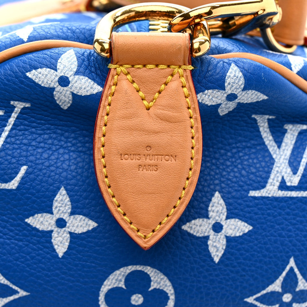 Louis Vuitton Calfskin Monogram Speedy P9 Bandouliere 40 Blue