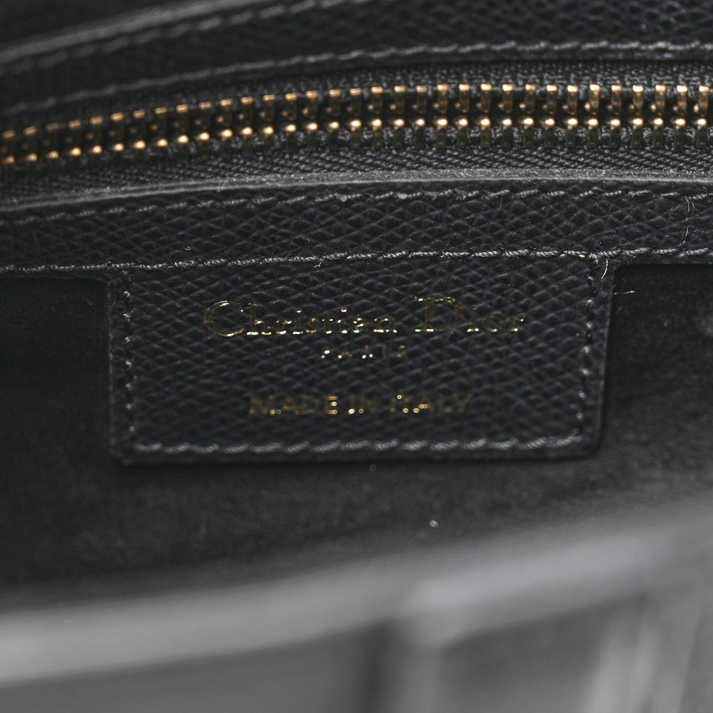 Christian Dior Grained Calfskin Saddle Bag Black