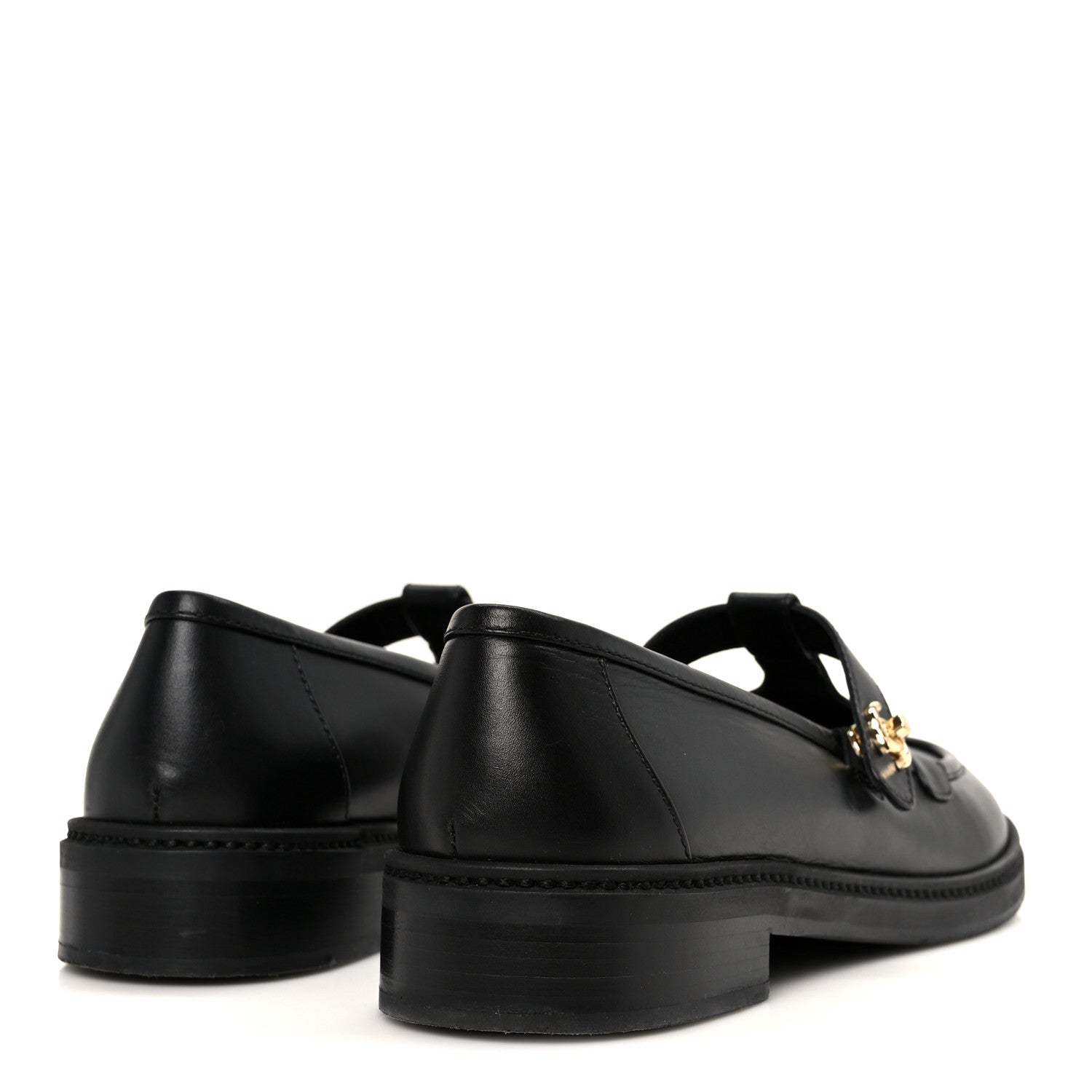 Calfskin CC Turnlock Moccasins 40 Black