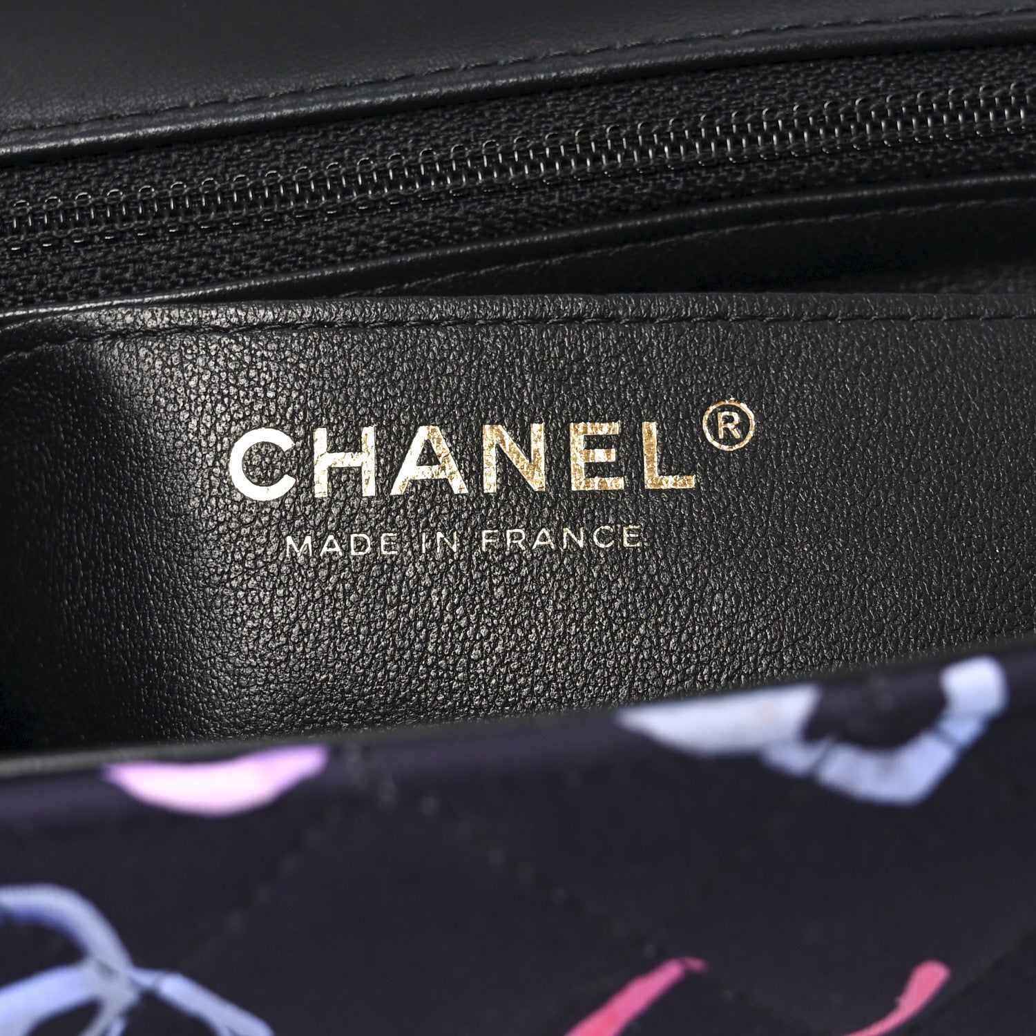 Chanel Printed Fabric Quilted Mini Rectangular Flap Black Pink Blue Yellow Orange