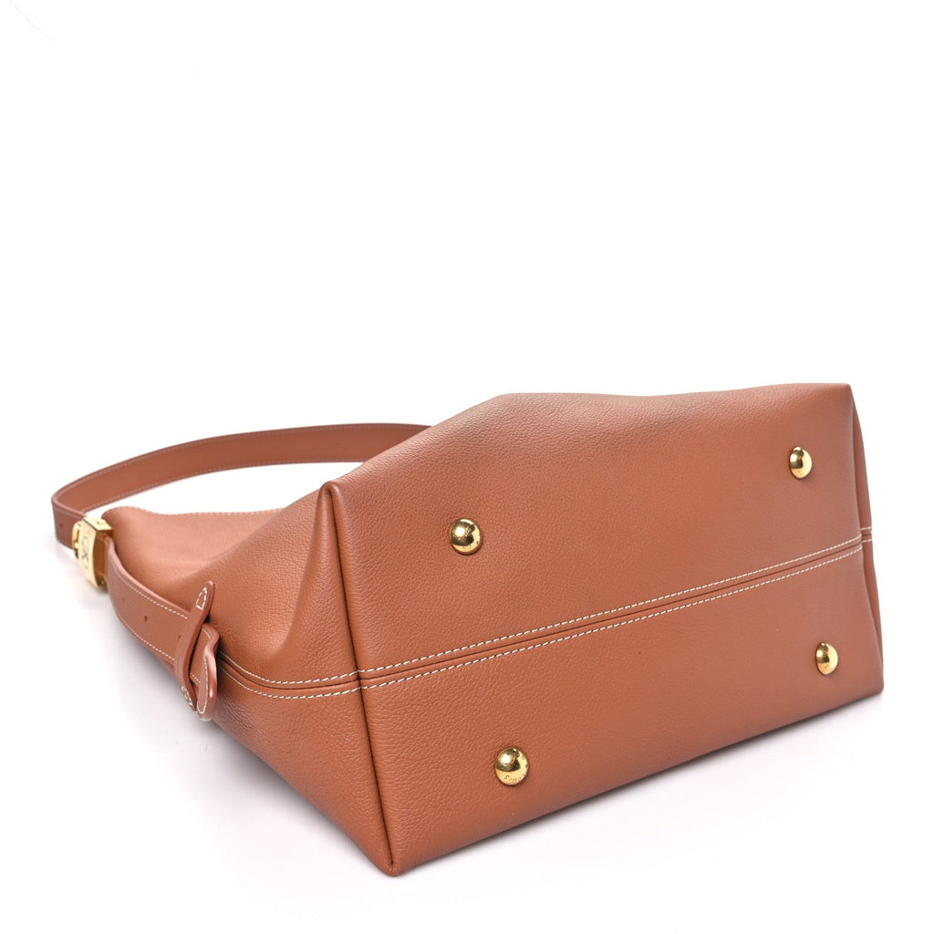 Louis Vuitton Grained Calfskin Low Key Hobo MM Cognac
