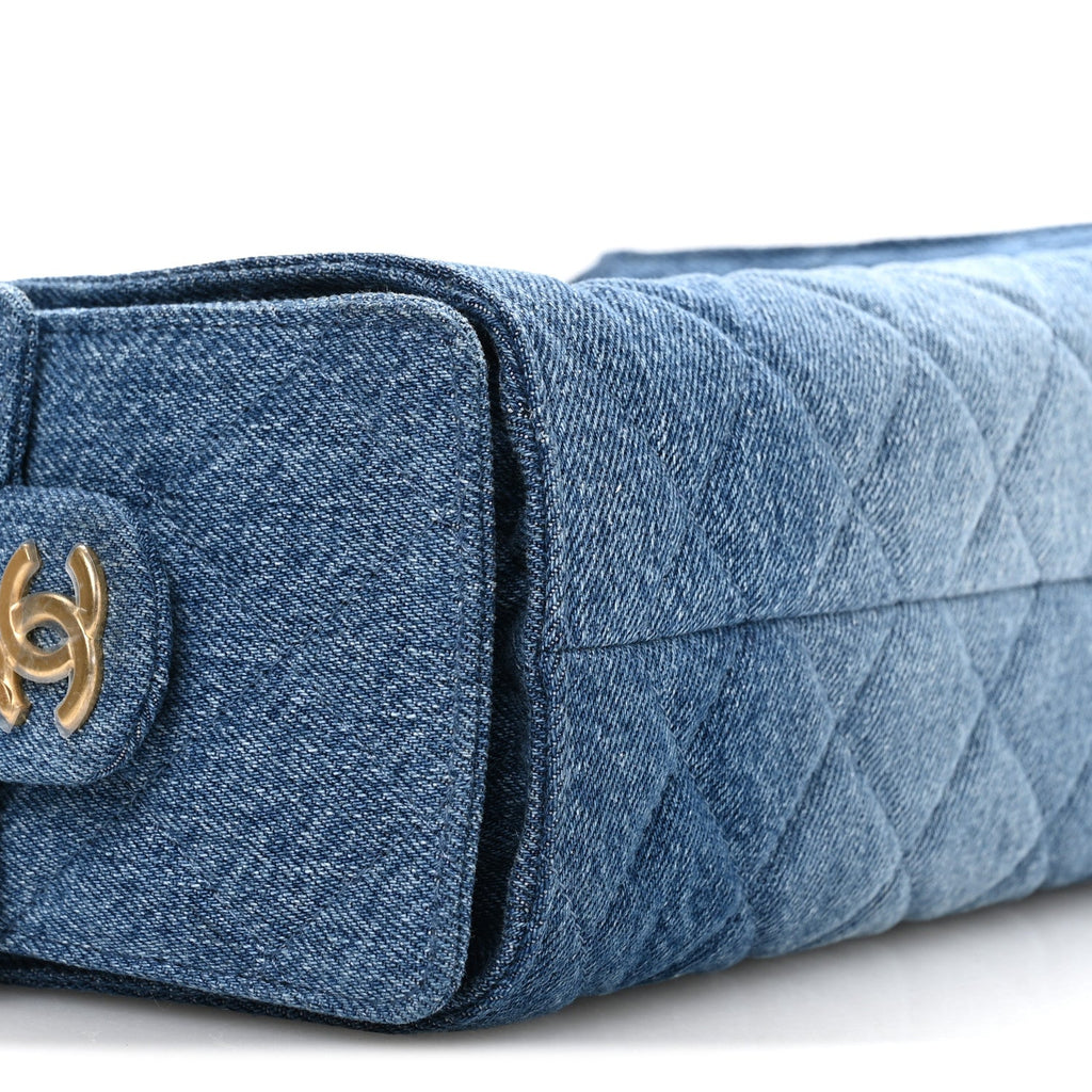 Chanel Washed Denim Quilted Mini Chanel 25 Handbag Blue