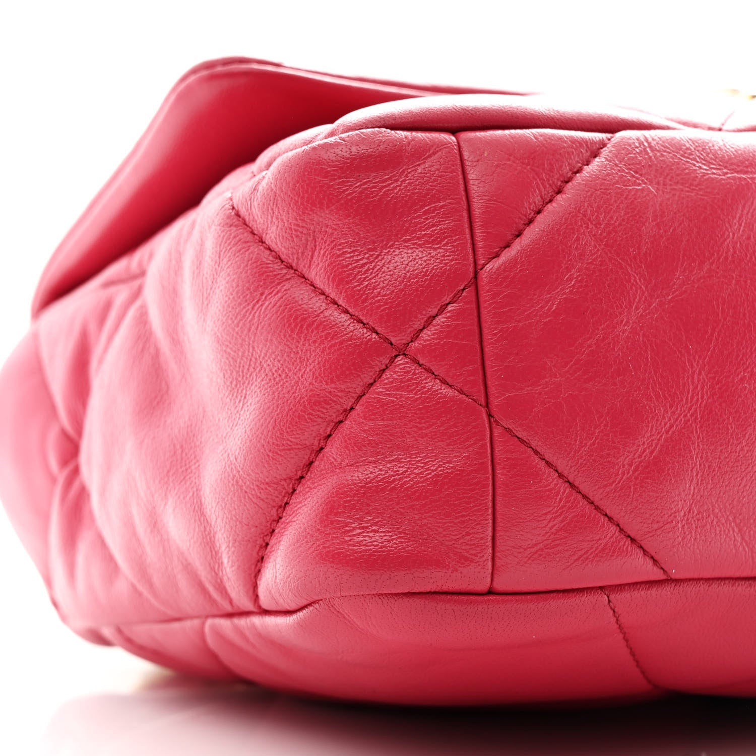 Chanel Lambskin Quilted Medium Chanel 19 Flap Dark Pink