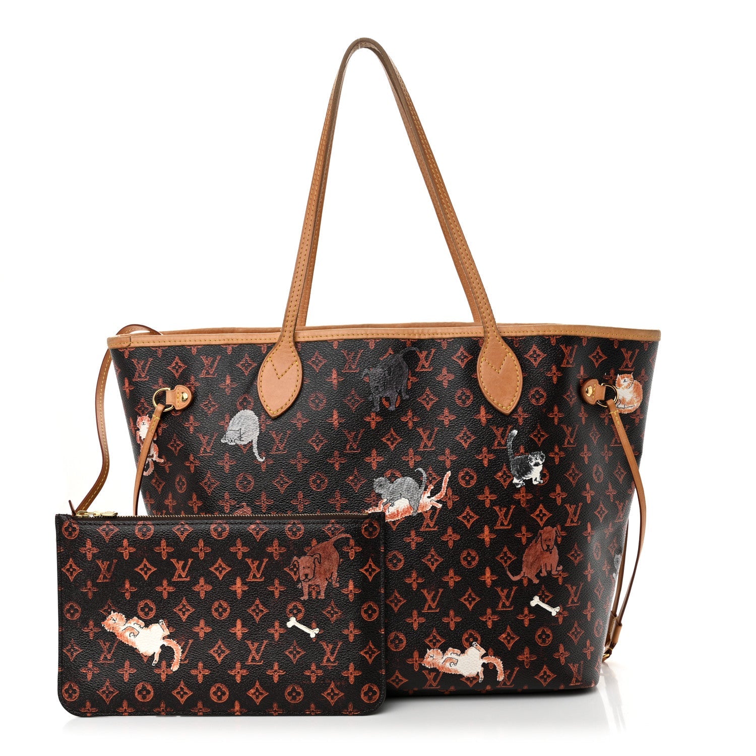 Louis Vuitton Catogram Neverfull MM Marron