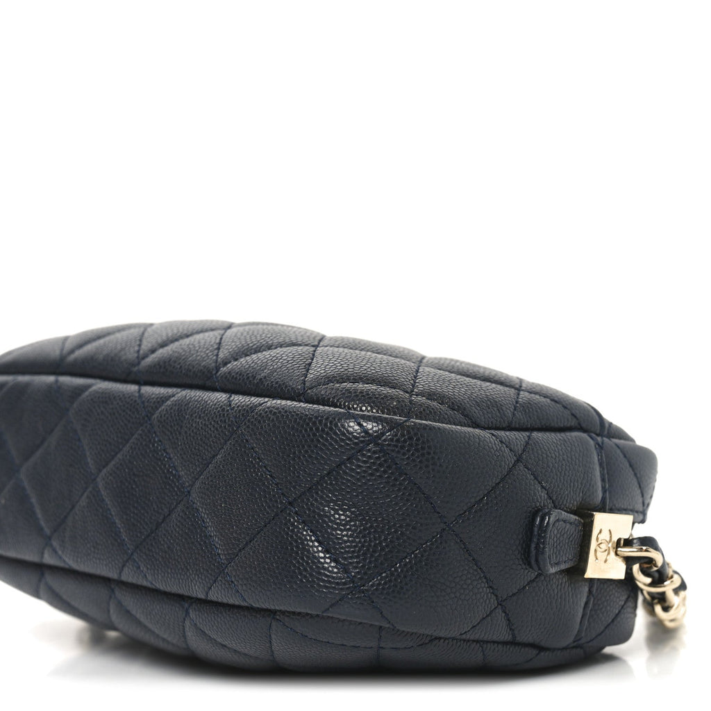 Chanel Caviar Quilted Camera Case Navy